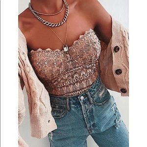 Lavender Windsor Reigning Lace Crop Top